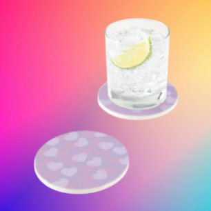 Sweetheart Sprinkle   Lavender Heart Sandstone Coaster