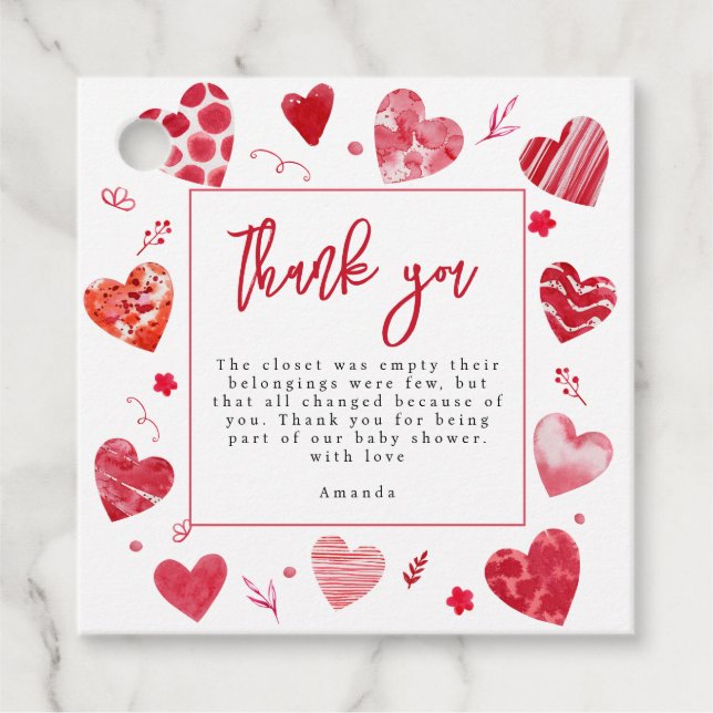 Sweetheart | Thank you Favour Tags (Front)