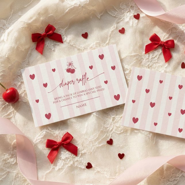 Sweetheart Valentine Baby Girl Diaper Raffle Enclosure Card (Creator Uploaded)