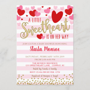 Sweetheart Valentine Baby Shower Invitation