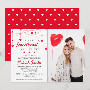 Sweetheart Valentine February Girl Boy Baby Shower Invitation