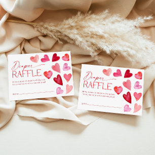 Sweetheart Valentine Hearts Diaper Raffle Enclosure Card