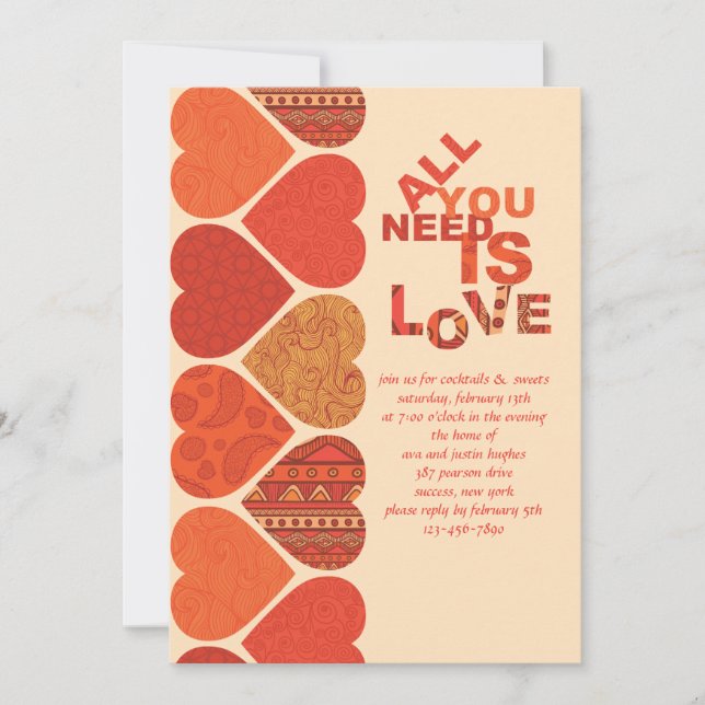 Sweetheart Valentine Invitation (Front)