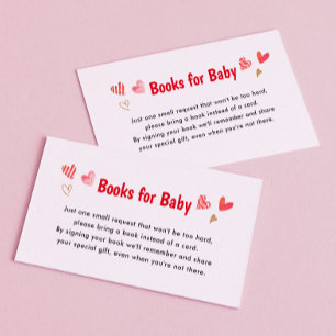 Sweetheart Valentines Baby Shower Books for Baby Enclosure Card