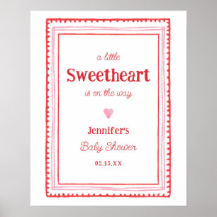 Sweetheart Valentine's Baby Shower Welcome Poster