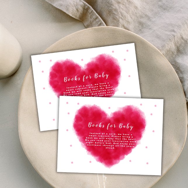 Sweetheart Valentines Books For Baby Shower  Enclosure Card (Sweetheart Valentines Books For Baby Shower Enclosure Card)