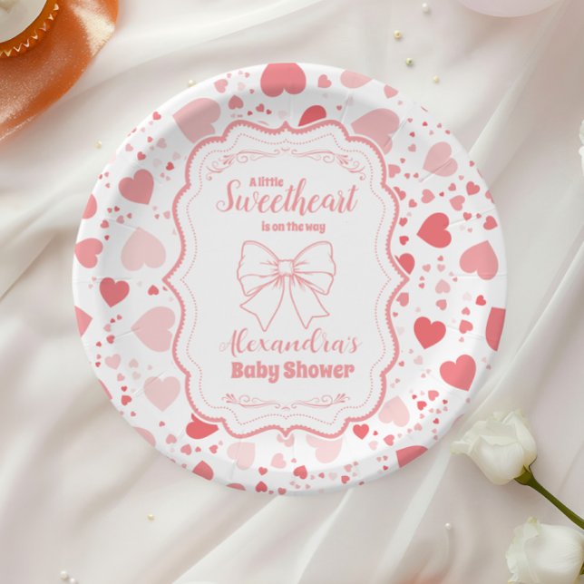 Sweetheart Valentine's Day Baby Shower Paper Plate (Creator Uploaded)