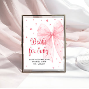 Sweetheart Valentines Pink Bow Books for Baby Poster