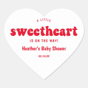 Sweetheart Valentines's Day Baby Shower Heart Sticker