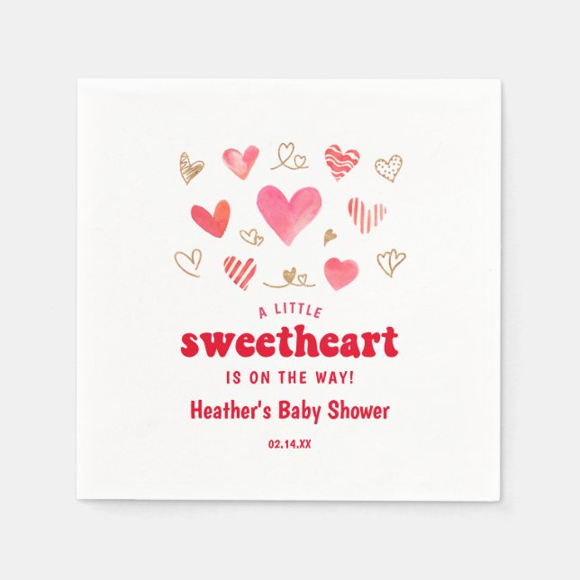 Sweetheart Valentines's Day Baby Shower Napkin (Front)