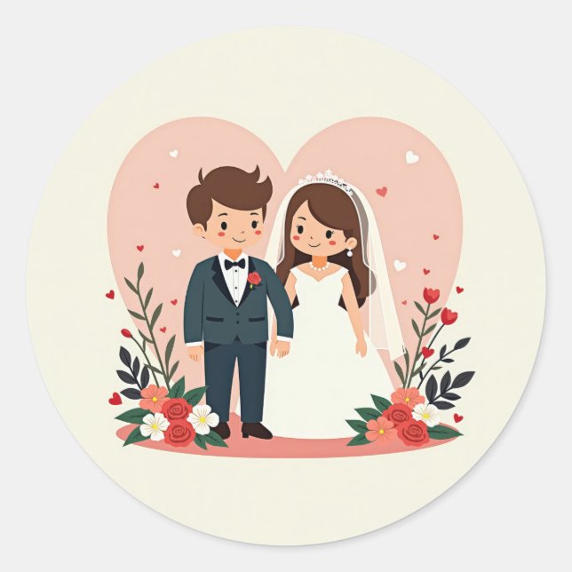 Sweetheart Wedding Couple Stickers (Front)