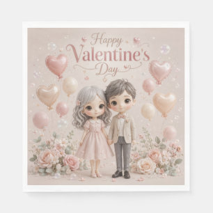 Sweetheart Whispers in Pastel Pink Napkin