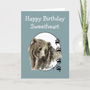 Sweetheart Wild Thing Birthday Grizzly Bear Animal Card