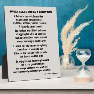 SWEETHEART YOU'RE A GREAT DAD poem Gift Box Plaque