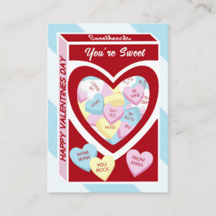 Sweethearts Candy Classroom Valentine's Day Cards