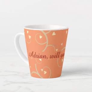 Sweethearts Surprise Marriage Proposal Custom Latte Mug