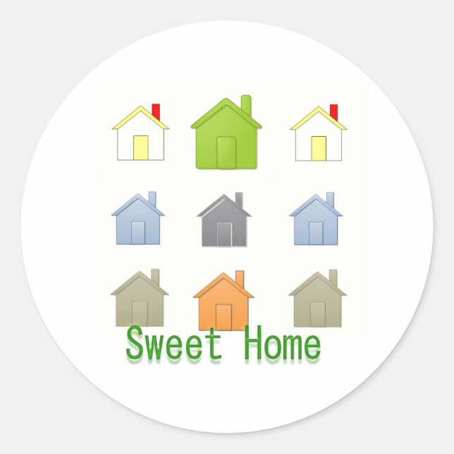 SweetHome House Warming Party Classic Round Sticker (Front)