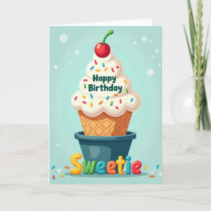 Sweetie Cone Birthday Card