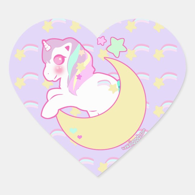 Sweetie Dreams Unicorn Heart Sticker (Front)