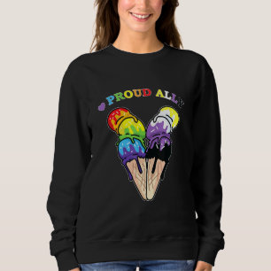 Sweetie Ice Cream Proud Ally Non-Binary Ice Cream Sweatshirt