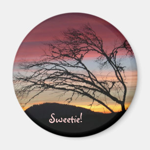 Sweetie! magnet Pink Sunset Tree Twilight Sky
