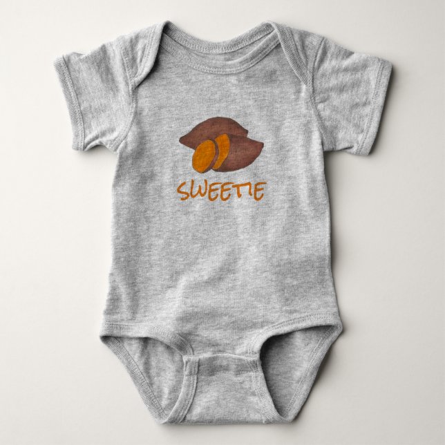 Sweetie Orange Sweet Potato Potatoes Foodie Yam Baby Bodysuit (Front)