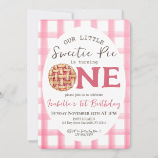 Sweetie Pie 1st Birthday Invitation