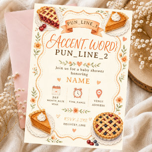 Sweetie Pie Baby Shower Cherry Ribbon Floral Invitation