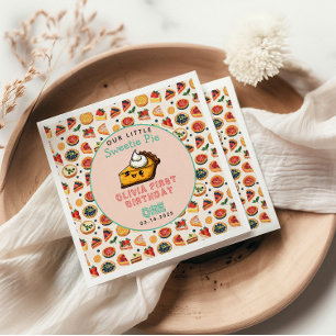 Sweetie Pie - Pi Day 1st Birthday Party Napkin