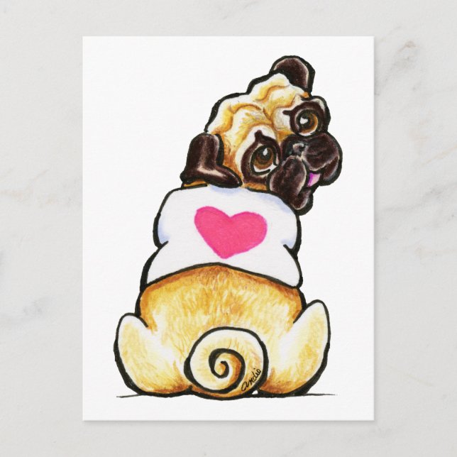 Sweetie Pug Postcard (Front)