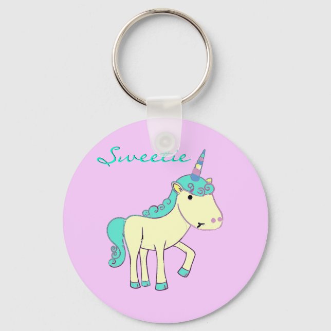 Sweetie the Unicorn Keychain (Front)