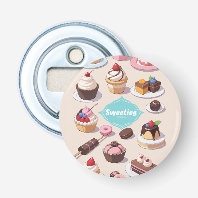 Sweeties button bottle opener (Front)