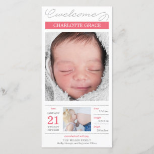 Sweetly Documented Baby Girl Birth Announcement