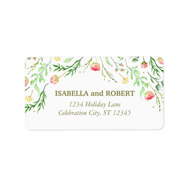 Sweetly Romantic | Floral Wedding Label (Front)