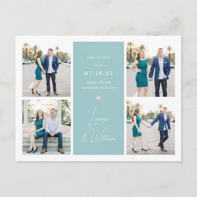 Sweetly Signed Wedding Save The Date Postcard (Front)