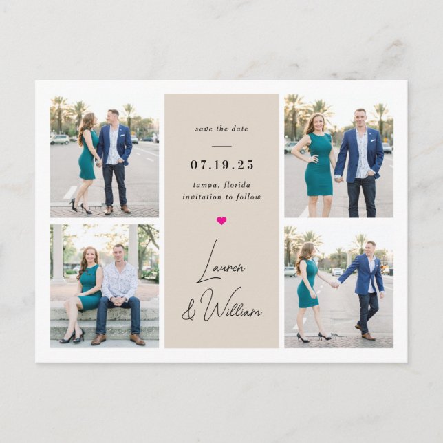 Sweetly Signed Wedding Save The Date Postcard (Front)