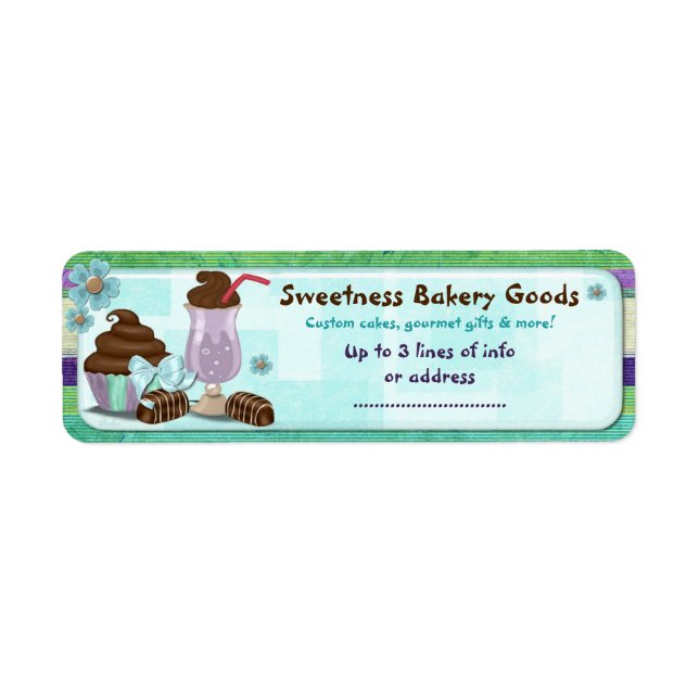 Sweetness Bakery CUSTOM CAKE BUSINESS HOME Return Address Label (Front)