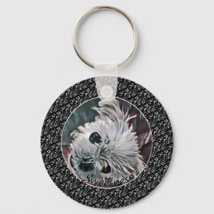 Sweetness-Black-Puppy-ANY-PHOTO-TEMPLATE- Key Ring