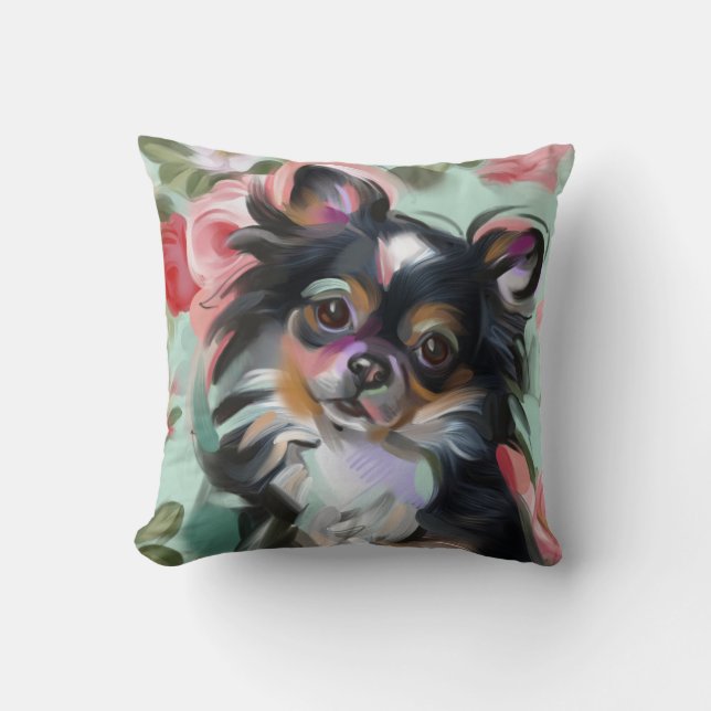 'Sweetness' Chihuahua dog art pillow (Front)