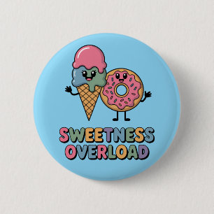 Sweetness Overload Doughnut & Ice Cream Kids 6 Cm Round Badge