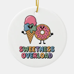Sweetness Overload Doughnut & Ice Cream Kids Ceramic Ornament