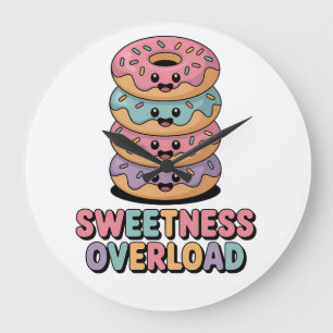 Sweetness Overload Doughnut Kids Large Clock