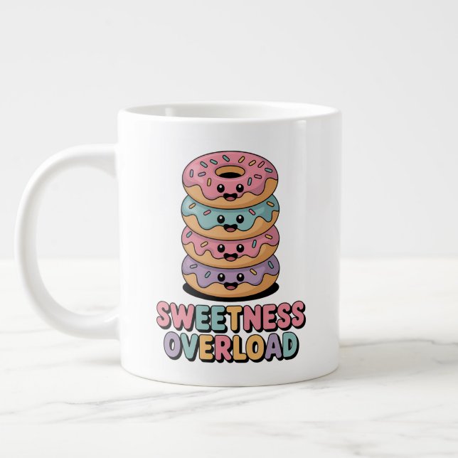 Sweetness Overload | Doughnut Kids Large Coffee Mug (Left)