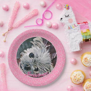 Sweetness-Pink-Puppy-PHOTO-TEMPLATE- Paper Plate