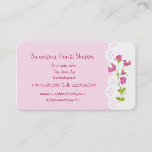 Sweetpea Florist Shoppe Flower Customize Business Card