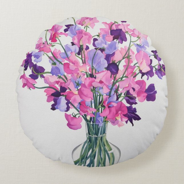 Sweetpeas 2007 round cushion (Front)