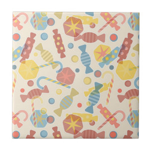 Sweets And Candy Pattern Ceramic Tile