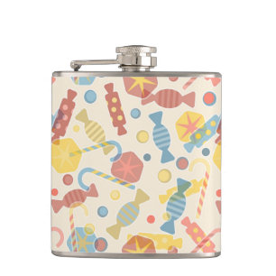 Sweets And Candy Pattern Hip Flask