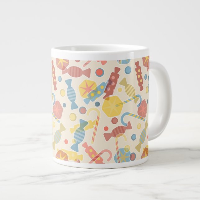 Sweets And Candy Pattern Large Coffee Mug (Front Right)