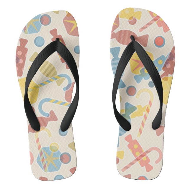 Sweets And Candy Pattern Thongs (Footbed)